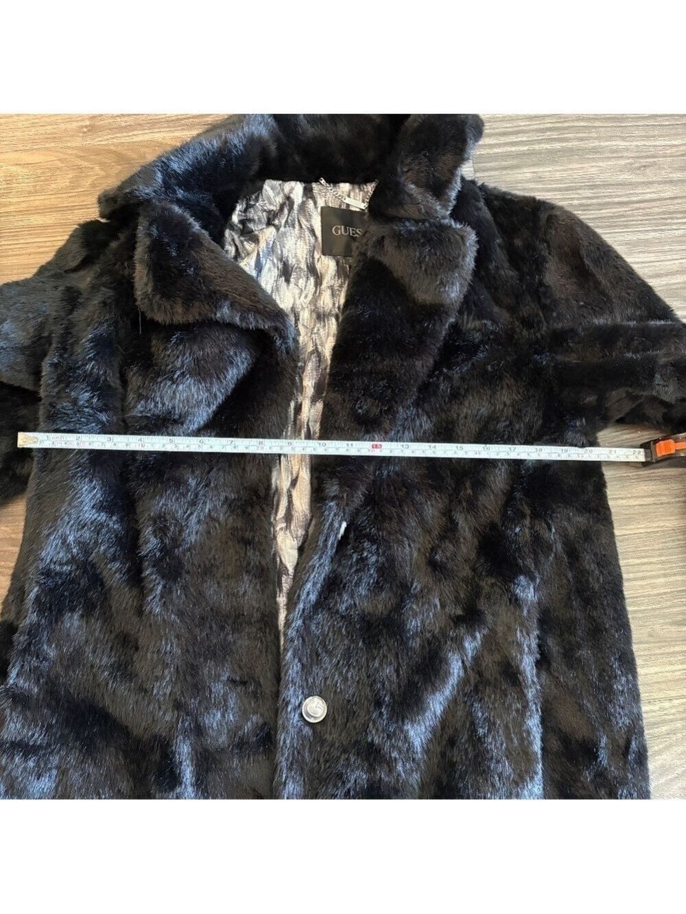 GUESS Women's Filomena Faux-Fur Jacket Black Cozy Medium - Picture 6 of 12